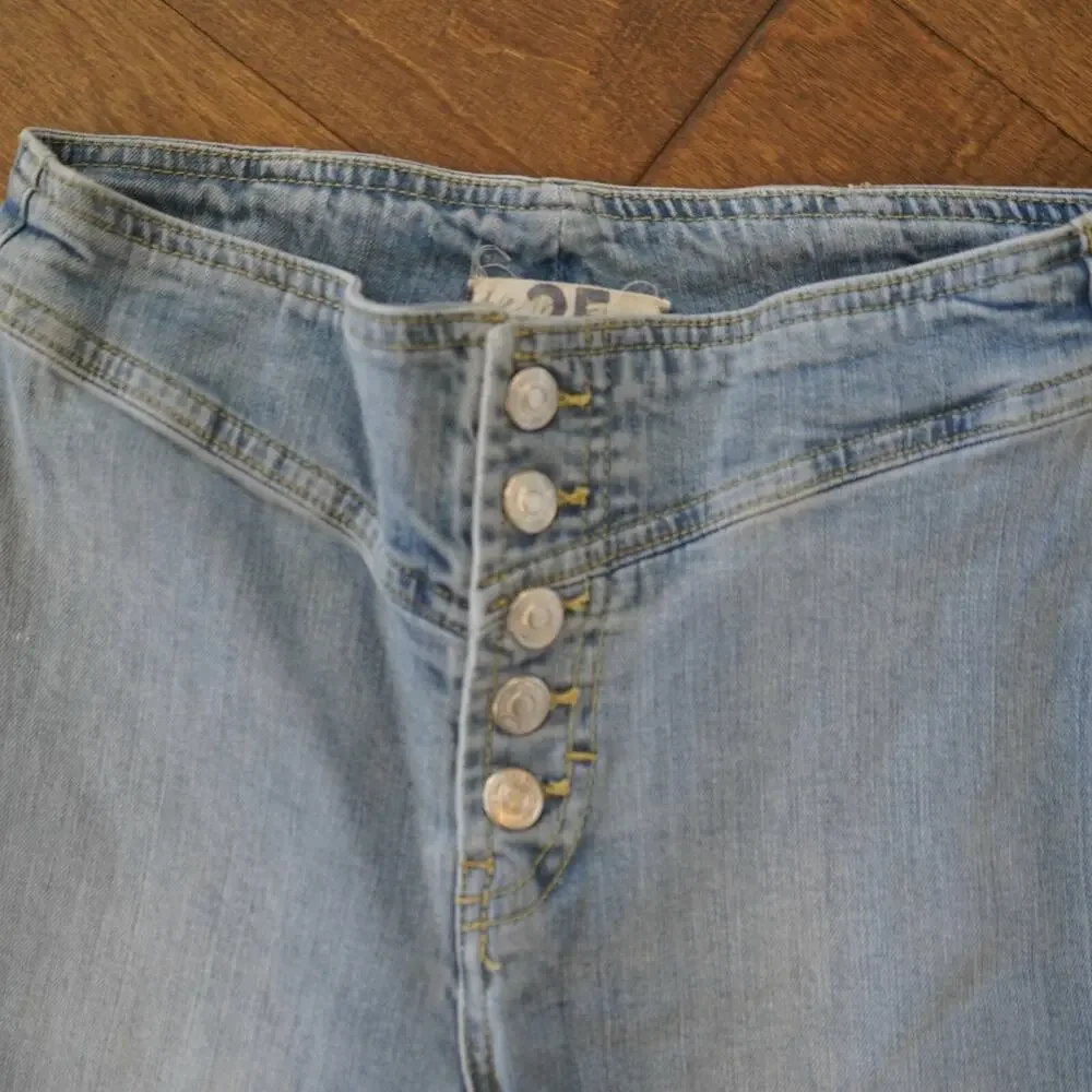 Free People We The Free Tex Slim High Rise Button Fly Jeans Women's 25‎ Blue Y2K